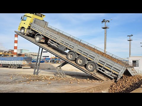 You Won't Believe This Amazing Dump Truck Unloading Platform - Truck Unloading Technologies