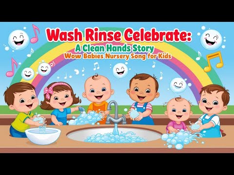 Wash Rinse Celebrate|| A Clean Hands Story||Wow Babies||Nursery Song For Kids|#kidssongs