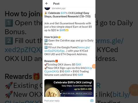 How To Claim XR$ airdrop on OKX