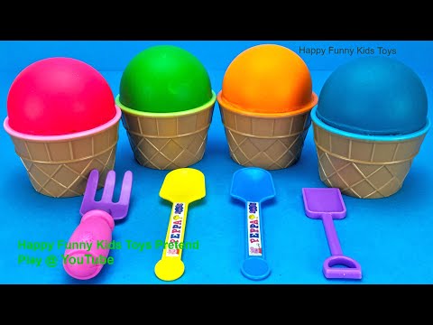 Learn counting and Learn Colors with Play Doh Ice Cream cups | Surprise Toys Ooshies