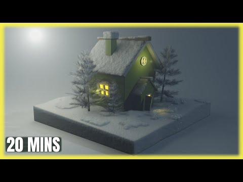 Blender 3D - Create a SNOWY Winter House in 20 minutes | Beginner Tutorial