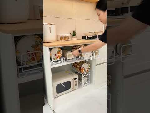 Kitchen Cabinet Sliding Storage Dish Rack ❤️ #shorts #trending #youtubeshorts