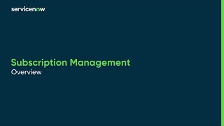 Subscription Management | Overview