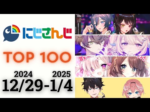 【2024/12/29-2025/1/4】にじさんじ 歌ってみた&オリジナルソング 週間再生数ランキング TOP 100 + 新曲