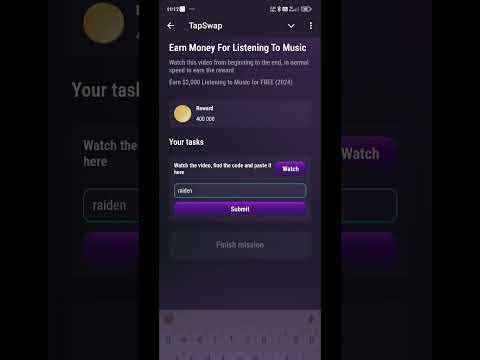 tapswap earn money for listening to music code #tap2earn #tapswap #tapcoin #nftcrypto #nft