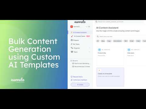 How to Bulk Generate Content Using Custom AI Templates on Narrato