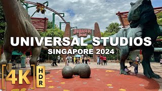 2024 Full Tour of UNIVERSAL STUDIOS SINGAPORE! | Dinosaur Shows and POV Ride Tours | Sentosa Island