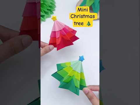 Mini Christmas Tree 🎄 from paper #shorts #art #craft #handmade #christmas #decorations