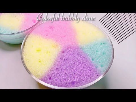 【ASMR】🍭カラフルしゅわしゅわスライム🍭【音フェチ】Colorful bubbly slime