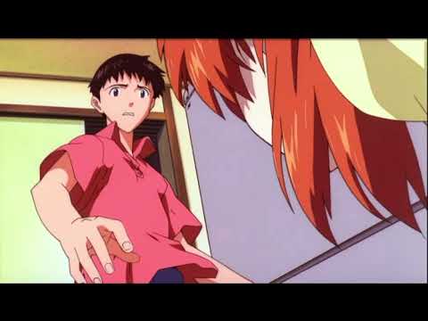 Shinji and Asuka discuss the hospital (Netflix dub)