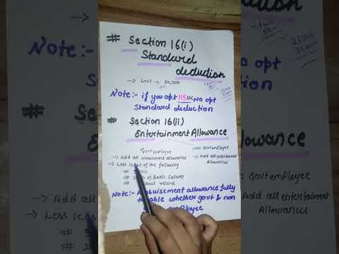 💰entertainment allowance 💃 deduction under head salary DT CMA inter CA/CS/CMA #shorts  #viralvedio