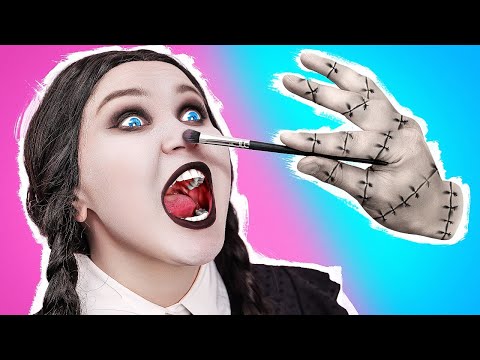 Extreme Makeover for WEDNESDAY ADDAMS! Beauty Hacks from the Addams Family by La La Life Emoji