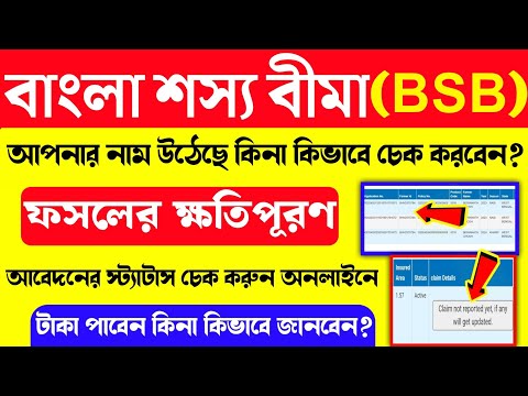 Bangla Shashya Bima ফসলের ক্ষতিপূরণ নিয়ে বিরাট আপডেট। Bangla sosso bima sttaus cheak online. #bsb