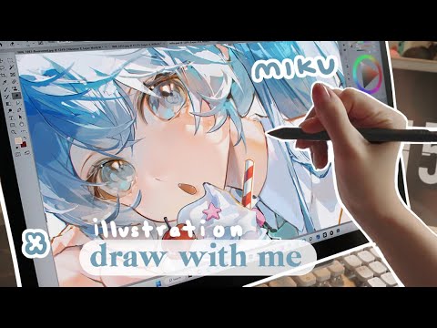 Draw with me🍋Miku ice Lemonade //  Photoshop speedpaint