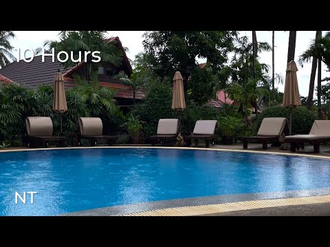 Tropical Rainstorm & Distant Thunder in Thai Resort | Fall Asleep FAST w/ Heavy Rain Sounds