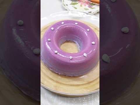 Color changing! Blueberry mousse cake #cake recipe #dessert #shorts