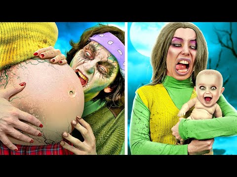 My Crazy Zombie Family! 💀 Funny Pregnancy Hacks and Situations