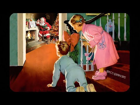 It's 1948, you stayed up to wait for Santa 🎅 Vintage Christmas Oldies playing in another room 🎄 ASMR