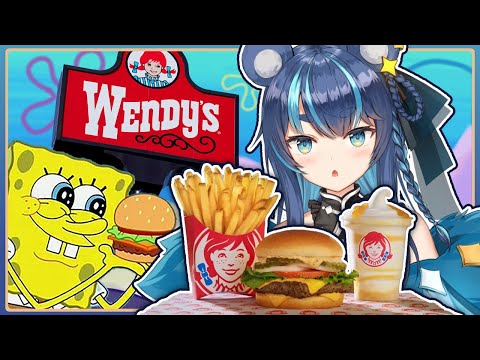 Vtuber tries the Wendy's KRABBY PATTY Collab (First time eating Wendy's too)