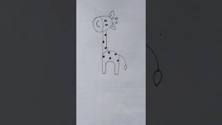 h+o=giraffe ,how to draw simple giraffe #drawing #shorts