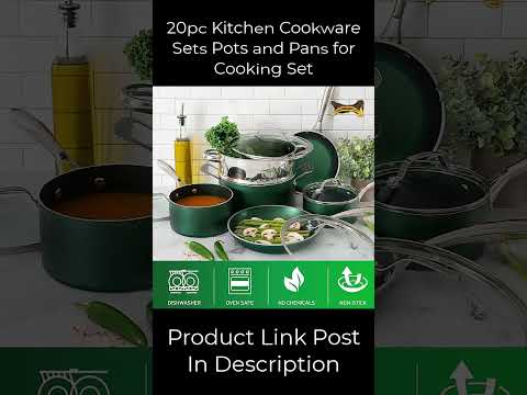 20pc Kitchen Cookware Sets Pots and Pans for Cooking Set #usashopping #amazon #usa