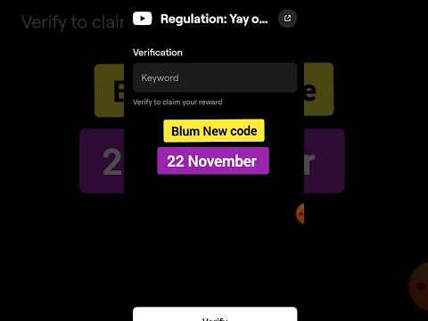 Blum New Video Code - Today 22 November | Regulation yay or not?