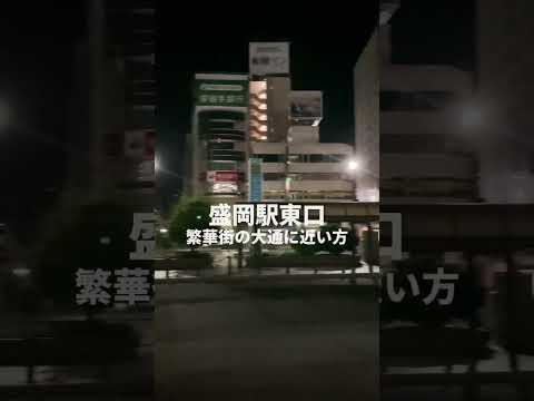 深夜の盛岡駅と東口、静かな美しさ(東北)(岩手県)