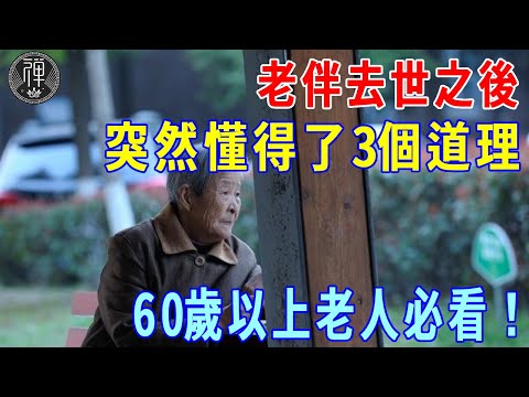 關係所有中老年人的真心話！老伴去世後，突然懂得了3個道理，60歲以上老人必看！|一禪