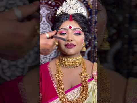 Beautiful Bengali￼ bridal makeup,makeup wala,makeup video,makeup tutorial,makeup makeup