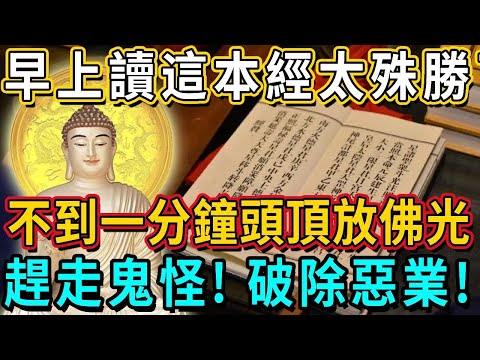 這本萬經之王，一定要早上讀才有用！不到一分鐘，頭頂就會放出佛光，妖魔鬼怪都不敢靠近你，還能嚇到讓鬼給你磕頭！