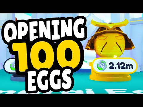 Opening 100 GOLDEN SAMURAI EGGS in Pet Simulator X (Roblox)