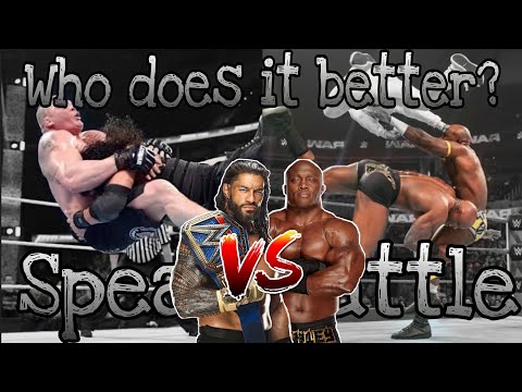 Roman Reigns vs Bobby Lashley - Spear Battle!