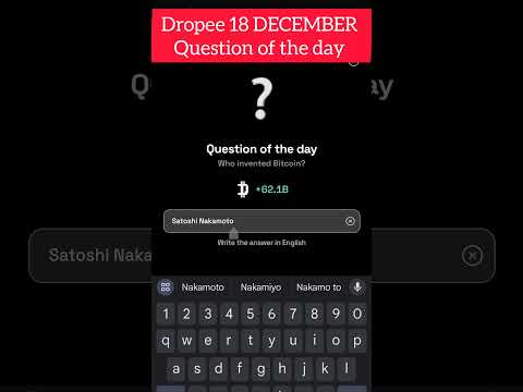 DROPEE 18 DECEMBER QUESTION OF THE DAY