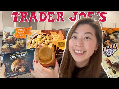 Trader Joe's FALL Items Taste Test 🍂 What I Eat in a (work) Day, TJ Haul 2023, *new* choco croissant