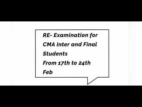 Re-Exam for CMA Inter and Final