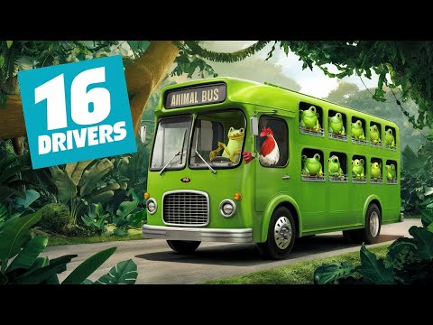 Wheels on the Bus - @Lipapaa Nursery Rhymes & Kids Songs - Animal Bus Song & Many more Songs