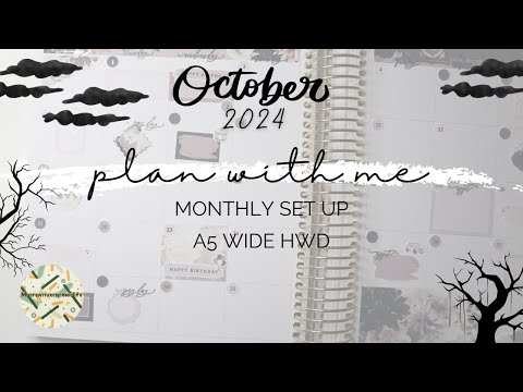 Plan with me -October 2024/ A5 wide Monthly section ft Harriet Wright Designs