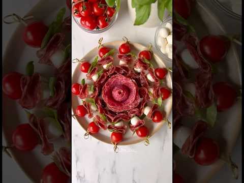 Appetizer Inspiration Ideas | Antipasto Skewers | Capreese Skewers 🍢 #shortsvideo