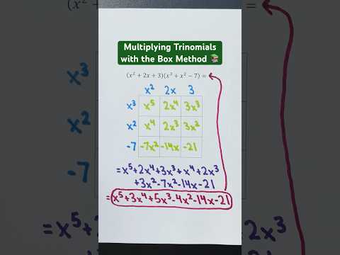 Multiplying Trinomials with the Box Method #Shorts #mathtricks #tricks #math