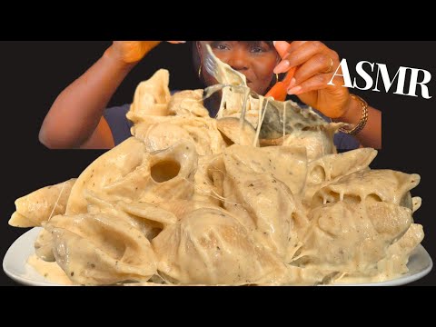 ASMR ALFREDO CREAMY CHEESY Conchiglie PASTA MUKBANG (NO Talking) |Slurpy Sticky Eating Sounds