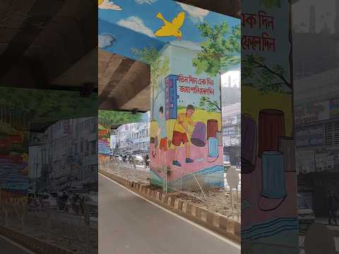 ঢাকার শহরের ভিতরে যদি প্রতিটা ফ্লাইওভারের পিলারের চিত্র এরকম হতো তাহলে কত সুন্দরী দেখা যেতো