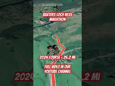 Baxters Loch Ness Marathon 2024: fly over the marathon course! Video of the race path.