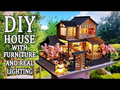 Mini Cherry courtyard house - DIY Miniature dollhouse kit