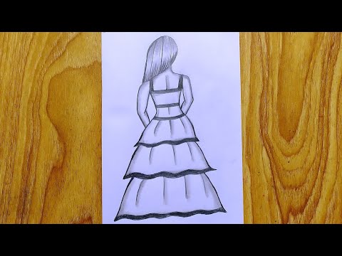 How to draw  girl with lehenga step by step for beginners | Girl drawing tutorial