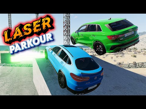 Cars VS Laser CUT Ramp Parkour Jumping #5 BeamNG Drive