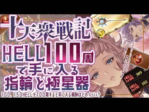 十天衆戦記の100/150HELL編成と100周して入手できる指輪と極星器について【グラブル】【グランブルーファンタジー】