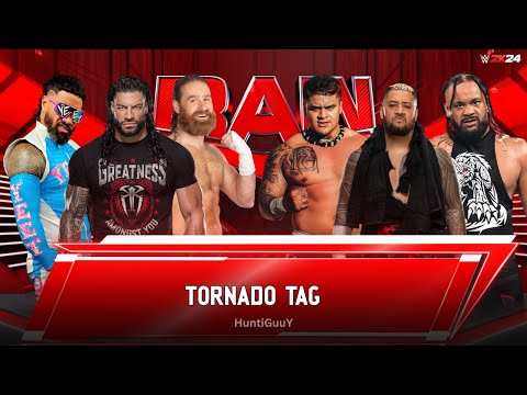 Team Roman Reigns vs Team Solo Sikoa WWE RAW Tornado Tag Team - FULL MATCH