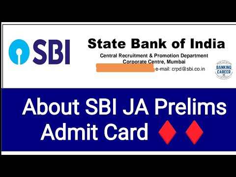 🔥🔥About SBI JA Prelims Admit card ♦️♦️I Exam date 2023 !!