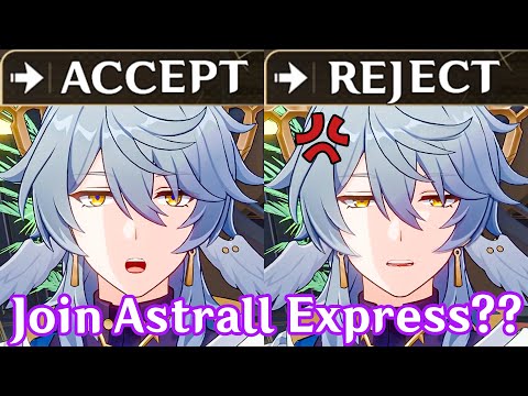 ACCEPT VS REJECT SUNDAY Extra Reaction Join Astral Express Cutscene Honkai Star Rail 2.7 HSR Story