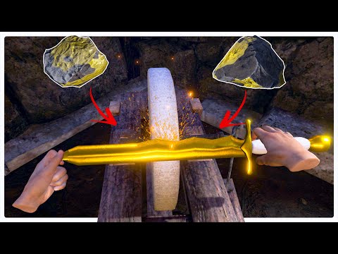 Using Stolen Gold Ore to Forge Golden Weapons in my Medieval Blacksmith